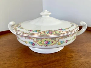 Vintage Mt Clemens Covered Serving Bowl MILDRED Pattern Florals 8 1/2” - Picture 1 of 9