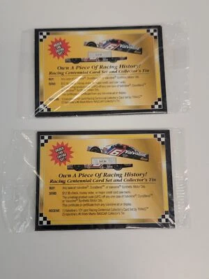 New Unopened 1994 Valvoline Racing Car Promotional Card Pack Lot of 2 - Image 1 of 2