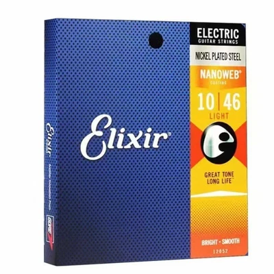 1~5pcs SETS ELIXIR NANOWEB 12052 NICKEL PLATED ELECTRIC GUITAR STRINGS LIGHT -10-46 - Image 1 of 4