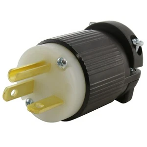 Assemblaggio spina maschio lama diritta 20 A 250 V NEMA 6-20P di AC WORKS® - Foto 1 di 5