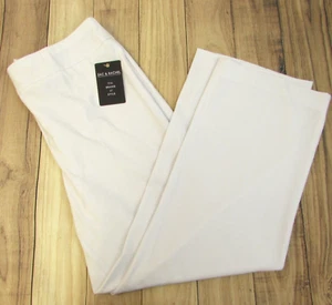 Zac & Rachel White Pull On Pants Size 18 Straight Leg High Rise Stretch NEW - Picture 1 of 12