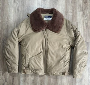 Vintage Polo Ralph Lauren Bomber Shearling Sheepskin Jacket Size S - Picture 1 of 20