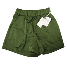Good American Weekend Satin Shorts GWB0085 Juniper Green Size 0