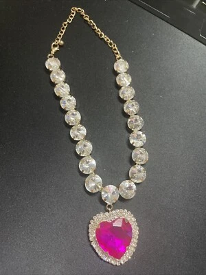 Collar Princesa Barbie Rosa Corazón Estrás Foto 1 de 4