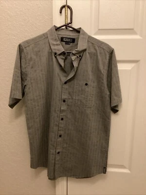 EZEKIEL Shirt Mens M Gray Striped Short Sleeve Collared Button Down - Image 1 of 4