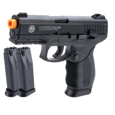 Pistola de airsoft de resorte de 2 cargadores con licencia/marca registrada Taurus. No se necesita licencia Foto 1 de 4