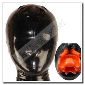 Latex Unisex Hoods Maskes Nose Tube Clubwear Unique Mouth Gag Coolplay 0.4mm A90 - Bild 1 von 6
