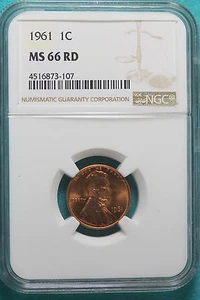 1961 NGC MS66 RD Lincoln Memorial Cent #A9192 - Picture 1 of 2