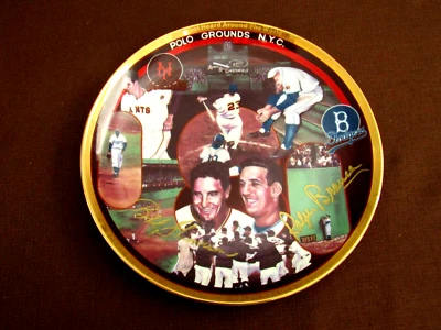 BOBBY THOMSON RALPH BRANCA THE SHOT HEARD AROUND THE WORLD SIGNED AUTO L/E PLATE - Image 1 of 4