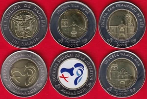 Panama set of 5 coins: 1 balboa 2019 "World Youth Day" UNC - Picture 1 of 1