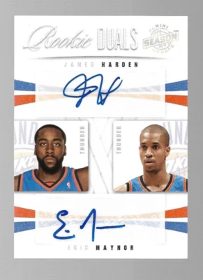 2009-10 Panini Season Update James Harden &Eric Maynor  Rookie Auto #72/99 - Image 1 of 2