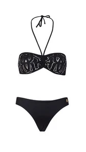 Roberto Cavalli  Black Printed Two Piece Halter Neck Bikini Set- - Picture 1 of 4