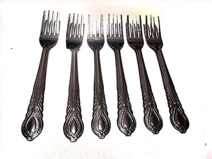 6 Dessert Forks Stylish Stainless Steel Small forks Top Quality Cheap Price New - Picture 1 of 1