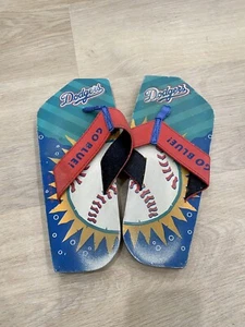VINTAGE LOS ANGELES DODGERS GIVEAWAY PROMO BEACH GEAR FLIP FLOP SANDALS - Picture 1 of 3