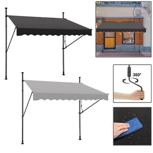 150-350cm Balkonmarkise Klemmmarkise Höhenverstellbar Sonnenschutzmittel Balkon - Bild 1 von 18