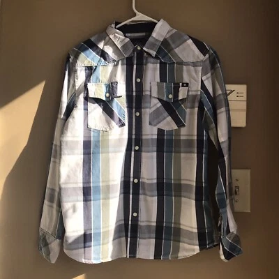 Lucky Brand Boys Gray Long Sleeve Button-Down Shirt Large kids - Image 1 of 4