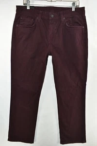 J Brand Kane Slim Straight Dark Crimson Pants Jeans Size 33 (Meas. 34x29) Short - Picture 1 of 10