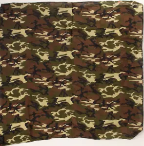 Woodland Camouflage Cotton Bandana (21.5" x 21.5") Bandanna Bandana - Picture 1 of 3
