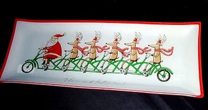 Prima Glas Servierschale Tablett rechteckige Platte 15,5" Weihnachten großer Eingang - Bild 1 von 4
