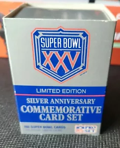 Pro Set Super Bowl XXV Limited Edition Silver Anniversary Commemorative Card Set - Picture 1 of 3