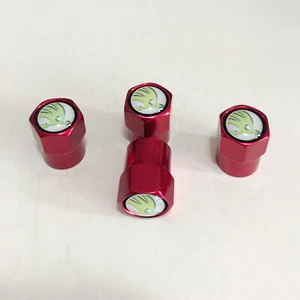 4PCS Sport Styling RED Tyre Valve Caps Accessories Tire Wheel Dust Cover Skoda - Picture 1 of 5