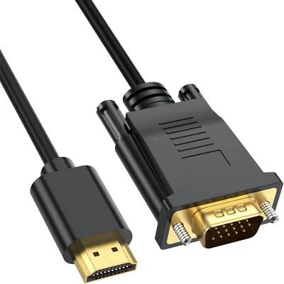 HDMI to VGA Cable Monitor Lead PC XBOX Laptop Converter Adapter (Bidirectional) - Image 1 of 4
