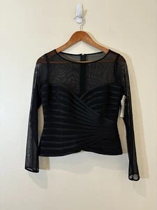 JS Collections Womens Mesh Top 8 Black Bustier Bodice Fairy Grunge Mob Wife - Picture 1 of 7