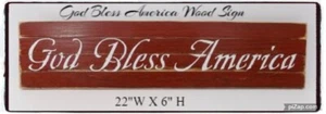 Letrero de madera God Bless America 22" W x 6" H de Millcreek - Imagen 1 de 1