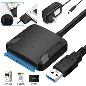 USB 3.0 zu SATA III Adapter für 2.5" 3.5" Festplatte Kabel SDD HDD Konverter DE - Bild 1 von 20