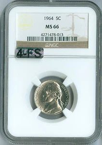 1964 JEFFERSON NICKEL NGC MS66 MAC 4FS SPOTLESS FINEST GRADE RARE $400 IN FS . - Picture 1 of 4