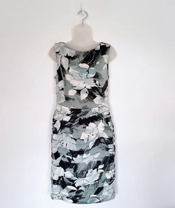 Coast Dress UK 12 Womens Grey Silk Floral Print Pleated Special Ocassion Wedding - Picture 1 of 21