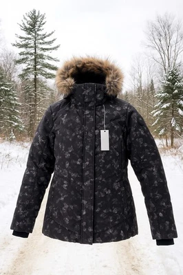 Obermeyer Women’s Size 12 Winter Ski Jacket Black/Gray Abstract Print Waterproof - Image 1 of 4