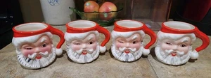 Vintage Napco KDX244 zwinkernder Weihnachtsmann Tassen - 4er Set - Made in Japan - Top  - Bild 1 von 8