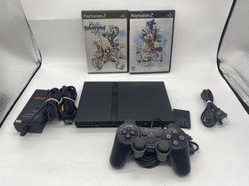 PS2 Playstation2 Console w/Kingdom Hearts Final Mix I & II Slim Black SCPH-70000