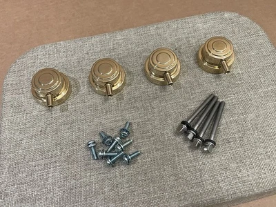 DW Collectors Series Floor Tom Drum Lugs 4 Gold Lugs & True Pitch Tension Rods - Image 1 of 4