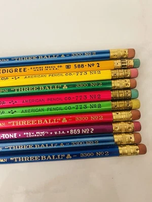 10 Vintage PEDIGREE Master Tone PENCIL CO Lead No 2 Pencils Made USA American - Image 1 of 4