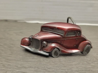  Antiguo cupé rojo Hot Rod coche vintage hebilla de cinturón Foto 1 de 4
