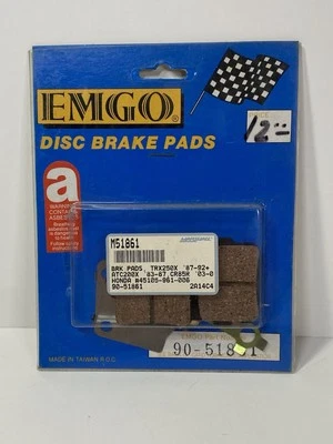 90-51861 Brake Pad Emgo M51861 Honda ATV ATC TRX250X 87-92  ATC200X 83-87 Disk  - Image 1 of 4