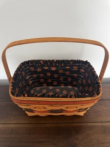 Longaberger 1994 Boo Basket Jack-O-Lantern Liner con protezione trasparente - 11”x7,5” - Foto 1 di 14