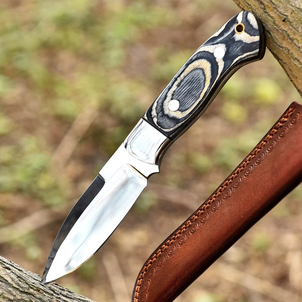 Custom Handmade Full Tang D2 Steel Fixed Blade Bushcraft Survival Hunting Knife - Image 1 of 4