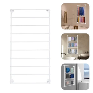 10-Tier Wall Mounted Scarf Rack Wall Mounted Display Rack Towels Storage Rack - Picture 1 of 18