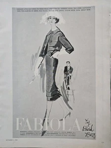 1959 Damen Fabiola By David Barr Kleid Vintage Mode Kunst Anzeige - Bild 1 von 1