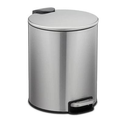 Kosmetikeimer Badmülleimer Treteimer rutschfest Edelstahl 5 Liter Abfallbehälter - Bild 1 von 4