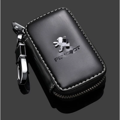 New Leather Key Case Bag Remote Key Fob Cover Car Accessories for peugeot - Image 1 of 4