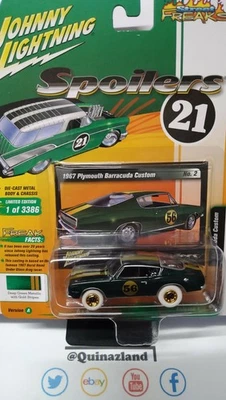 Johnny Lightning White Lightning 1967 Plymouth Barracuda Custom (NG25) - Imagen 1 de 2