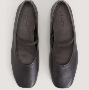 Everlane Day Mary Jane Ballerinas flach weiches schwarzes Napa-Leder Damengröße 9,5 NEU - Bild 1 von 10