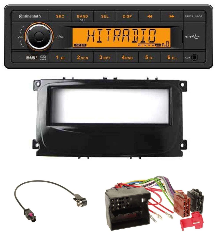 Continental 1DIN DAB MP3 AUX USB Autoradio für Ford C-Max Galaxy Focus ab 2007 g - Bild 1 von 4