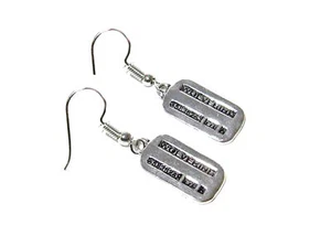 Wolverine Dog Tag Charms Dangle Hook Earrings Superhero Marvel X-Men Novelty - Picture 1 of 8