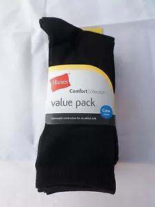 5er Pack Hanes Crew Comfort Collection Vorteilspack Socken schwarz Top Qualität!! 8-12 - Bild 1 von 4