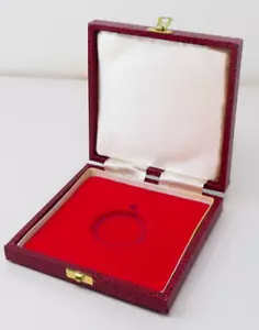 Red Textured Presentation Box for 40mm Coin or Medal Velvet Interior - Picture 1 of 10
